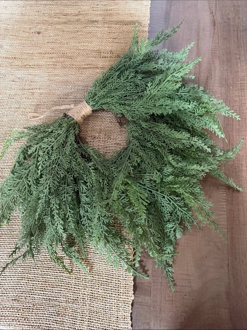 Faux Cedar heart Wreath for holidays - or Not!!